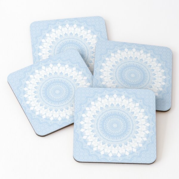 Item preview, Baby Blue Boho Mandala designed and sold by Kelly Dietrich Mandala & Fractal Art.
