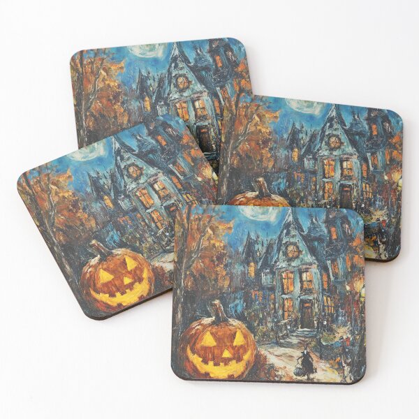 Item preview, Primitive Halloween Art | Burliuk-Inspired | Modern Spooky Scene designed and sold by Moments-Studio.