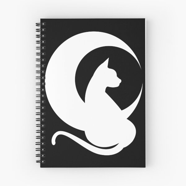 Item preview, beautiful white cat and moon with long tail designed and sold by e-milka.