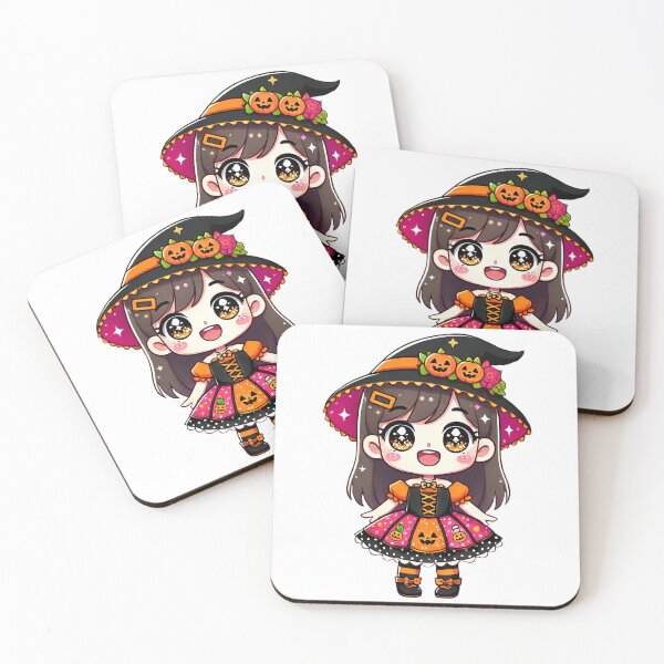 Item preview, Kawaii Halloween Witch with Pumpkin Hat designed and sold by Chokhdi289shop.