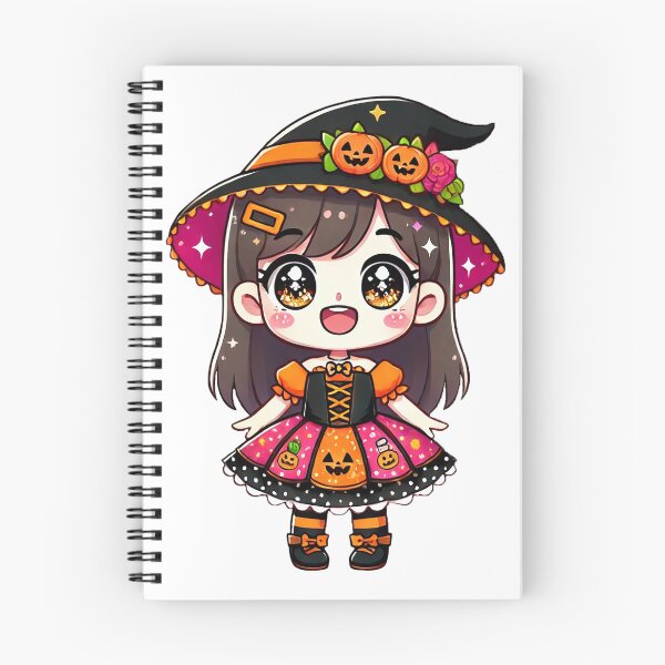Item preview, Kawaii Halloween Witch with Pumpkin Hat designed and sold by Chokhdi289shop.