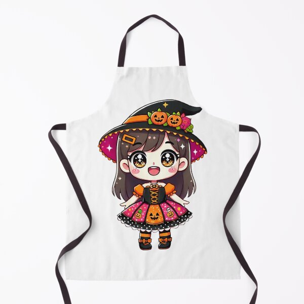 Item preview, Kawaii Halloween Witch with Pumpkin Hat designed and sold by Chokhdi289shop.