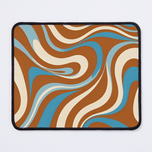 Item preview, Retro Modern, Wavy Pattern, Blue, Brown designed and sold by Prints and Lifestyle.