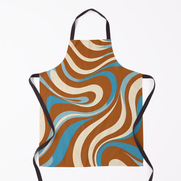 Item preview, Retro Modern,  Wavy Pattern,  Blue, Brown designed and sold by Prints and Lifestyle.