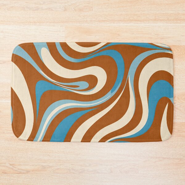 Item preview, Retro Modern,  Wavy Pattern,  Blue, Brown designed and sold by Prints and Lifestyle.