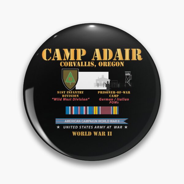 Item preview, Camp Adair - Corvallis, Oregon - 91st ID, POW Camp w SVC AMCAM - WWII X 300 designed and sold by Military Insignia Products.
