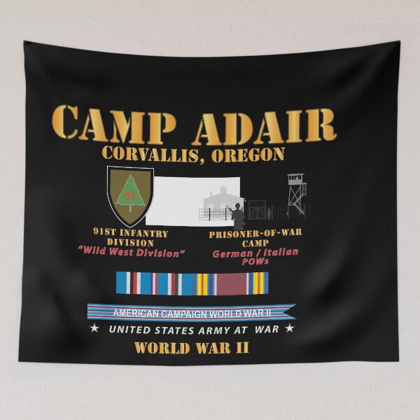 Item preview, Camp Adair - Corvallis, Oregon - 91st ID, POW Camp w SVC AMCAM - WWII X 300 designed and sold by Military Insignia Products.