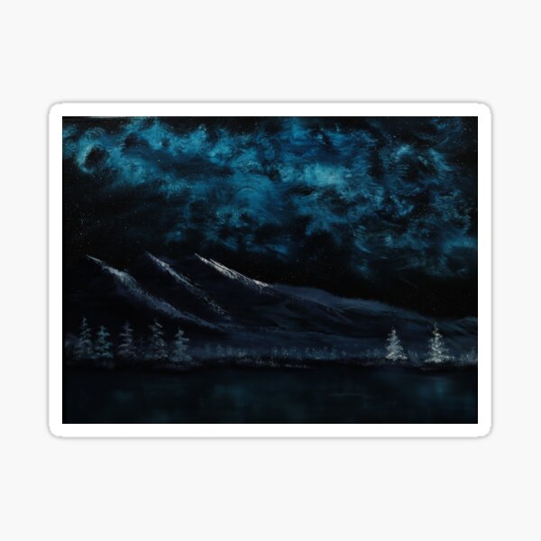Original Oil Painting "Blue Nebula" Sticker