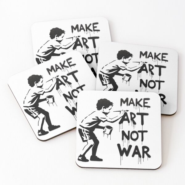 Item preview, Make Art Not War Graffiti Stencil, Banksy inspired designed and sold by EdgyEdgeArt.