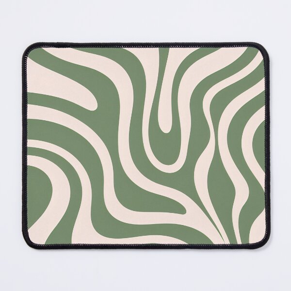 Item preview, Retro Modern Groovy Fluid Wavy Pattern , green, cream designed and sold by Prints and Lifestyle.