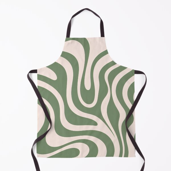 Item preview, Retro Modern Groovy Fluid Wavy Pattern ,  green, cream designed and sold by Prints and Lifestyle.