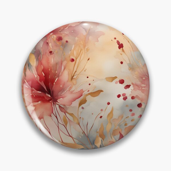 Item preview,  Watercolor Florals Pattern  Gold  Burgundy,  Feminine Romantic Elegant Pattern designed and sold by KolorellaS.