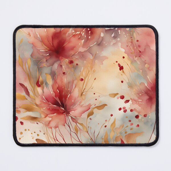 Item preview,  Watercolor Florals Pattern  Gold  Burgundy,  Feminine Romantic Elegant Pattern designed and sold by KolorellaS.