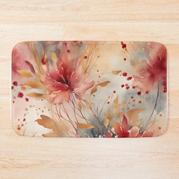 Item preview,  Watercolor Florals Pattern  Gold  Burgundy,  Feminine Romantic Elegant Pattern designed and sold by KolorellaS.