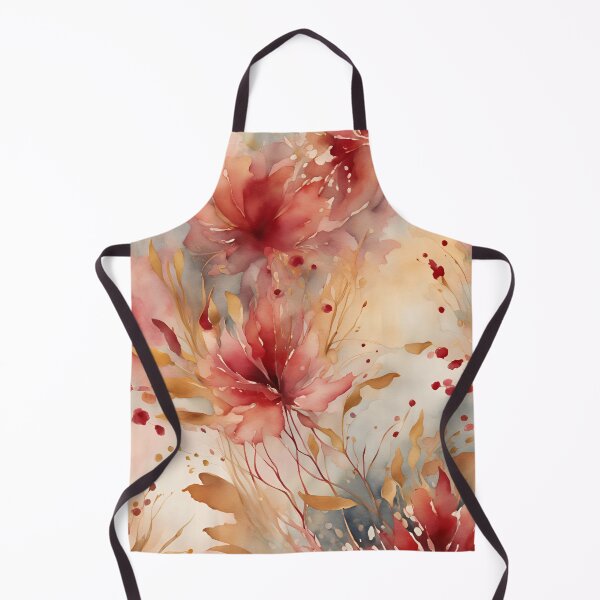 Item preview, Watercolor Florals Pattern Gold Burgundy, Feminine Romantic Elegant Pattern designed and sold by KolorellaS.