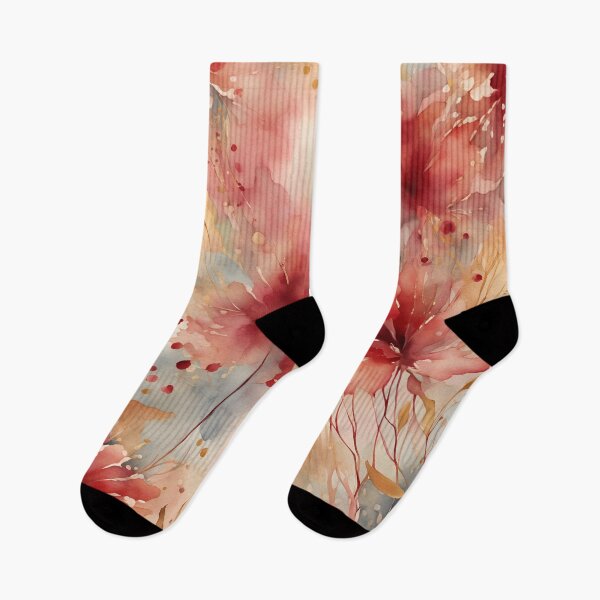 Item preview,  Watercolor Florals Pattern  Gold  Burgundy,  Feminine Romantic Elegant Pattern designed and sold by KolorellaS.