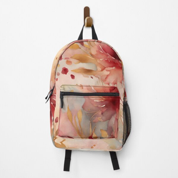 Item preview, Watercolor Florals Pattern Gold Burgundy, Feminine Romantic Elegant Pattern designed and sold by KolorellaS.