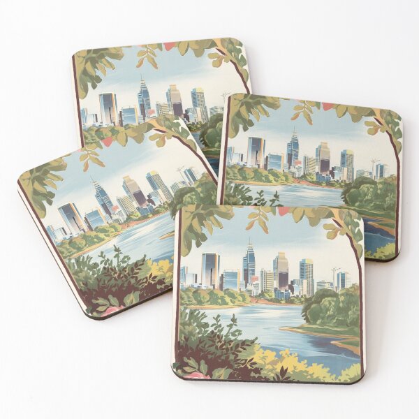 Item preview, Perth Vintage Travel Poster designed and sold by TravelerRat.