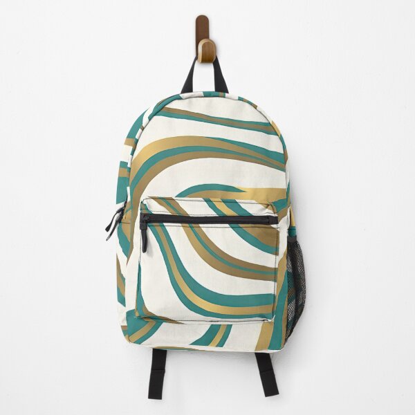 Item preview, Retro Modern Groovy Fluid Wavy Pattern Gold Green designed and sold by Prints and Lifestyle.