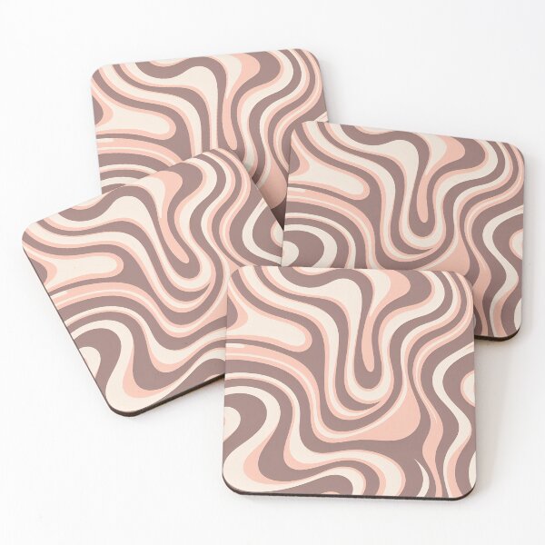 Item preview, Retro Modern Groovy Fluid Wavy Pattern   Brown, Peach designed and sold by Prints and Lifestyle.