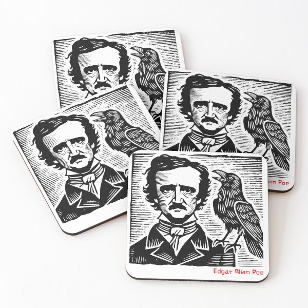 Item preview, Edgar Allan Poe and Raven Woodcut designed and sold by Carocas20.
