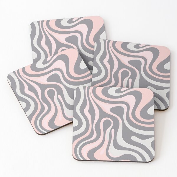 Item preview, Retro Modern Groovy Fluid Wavy Pattern  Peach, Gray designed and sold by Prints and Lifestyle.