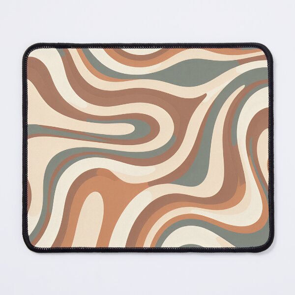Item preview, Retro Modern Groovy Fluid Wavy Pattern  Brown,  designed and sold by Prints and Lifestyle.