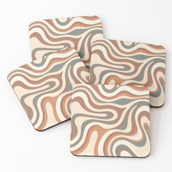 Item preview, Retro Modern Groovy Fluid Wavy Pattern  Brown,  designed and sold by Prints and Lifestyle.