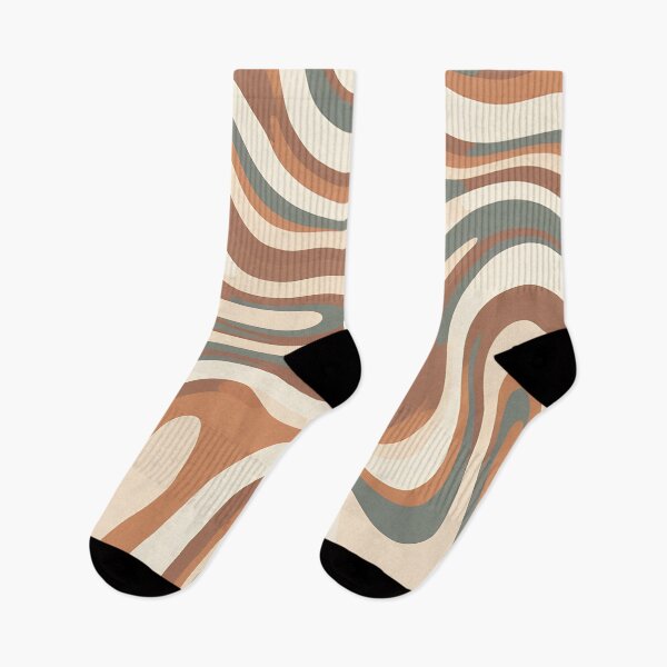 Item preview, Retro Modern Groovy Fluid Wavy Pattern  Brown,  designed and sold by Prints and Lifestyle.