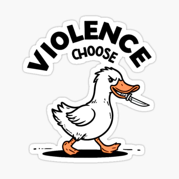 Aperçu de l'œuvre L'oie avec un couteau a choisi la violence L'oie drôle créée et vendue par LugharDeals.