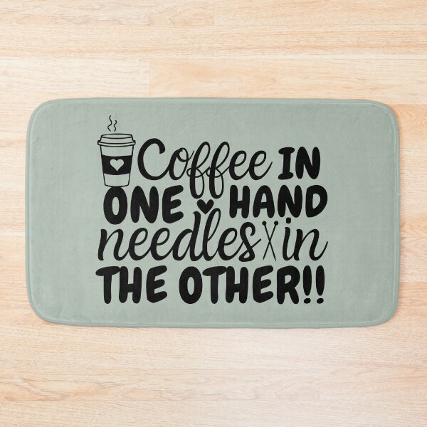 Item preview, Coffee in one hand, needles in the other designed and sold by EvergreenWhimsy.