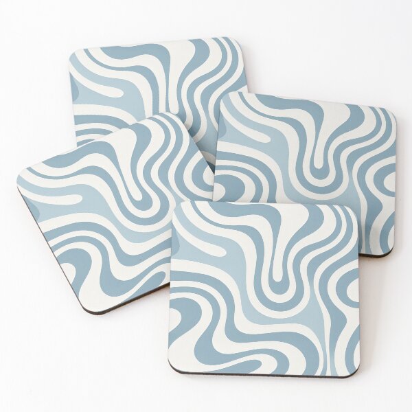 Item preview, Retro Modern Groovy Fluid Wavy Pattern  Light Blue designed and sold by Prints and Lifestyle.