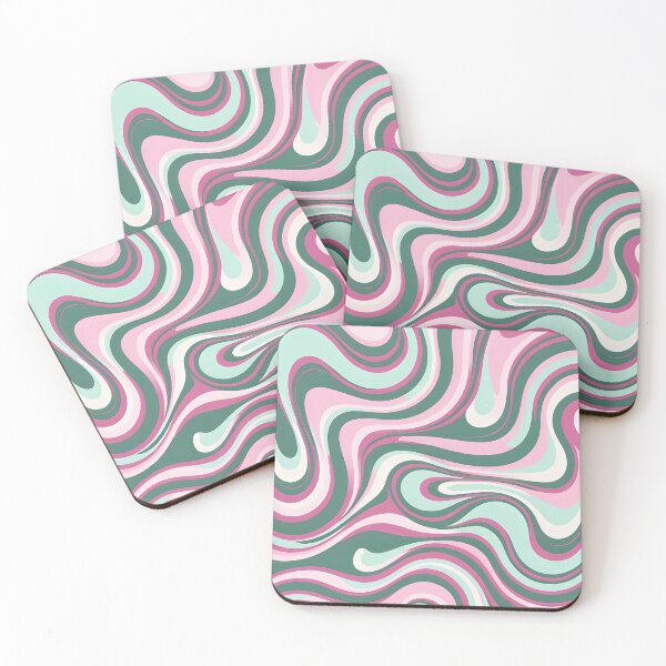 Item preview, Retro Modern Groovy Fluid Wavy Pattern   Pink, Green designed and sold by Prints and Lifestyle.