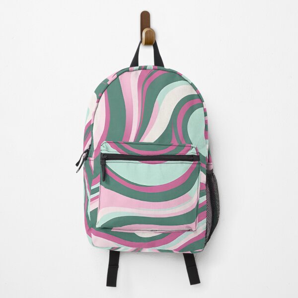 Item preview, Retro Modern Groovy Fluid Wavy Pattern Pink, Green designed and sold by Prints and Lifestyle.