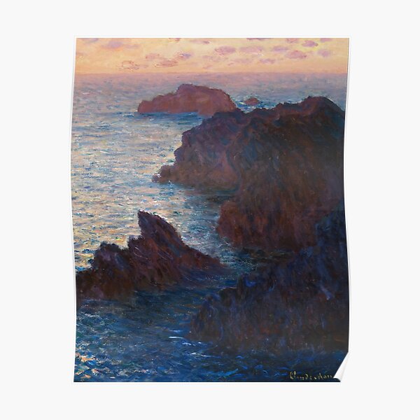 Rocks at Belle-lle, Port-Domois by Claude Monet Poster