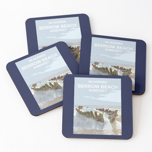 Item preview, Nornen Berrow Beach Somerset Travel location poster designed and sold by BarbaraGlebska.