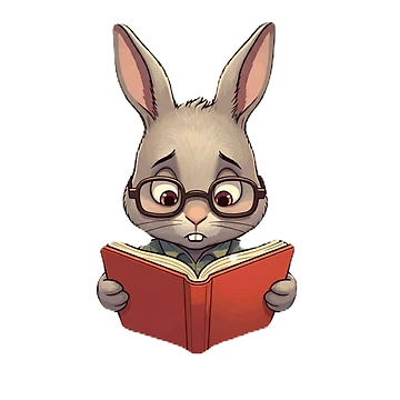 Artwork thumbnail, Red Book Reading Rabbit by wintervsfall