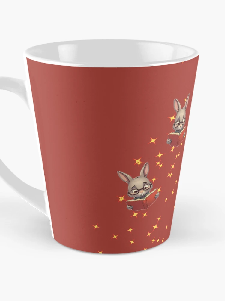 Thumbnail 3 of 4, Coffee Mug, Red Book Reading Rabbit designed and sold by wintervsfall.