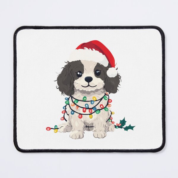 Item preview, Cavapoo Oodle Doodle Christmas Dog - Black and White designed and sold by wotsthis.
