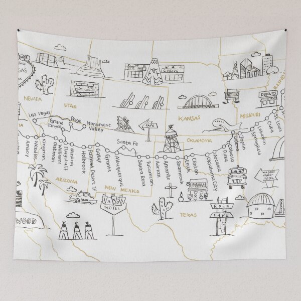 Item preview, Route 66 Map designed and sold by Rt66Myth.
