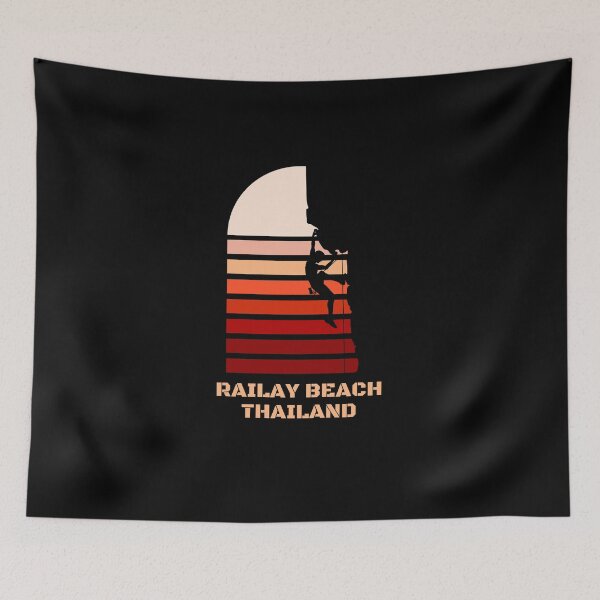 Item preview, Railay Beach Thailand - Rock Climber And Vintage Sunset Design designed and sold by RektRepublic.