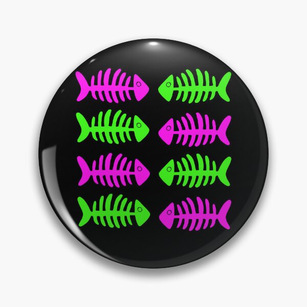 Item preview, Neon pink and green fish bones  designed and sold by theniamhmachine.
