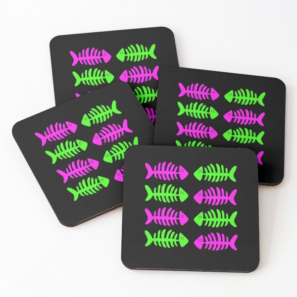 Item preview, Neon pink and green fish bones  designed and sold by theniamhmachine.