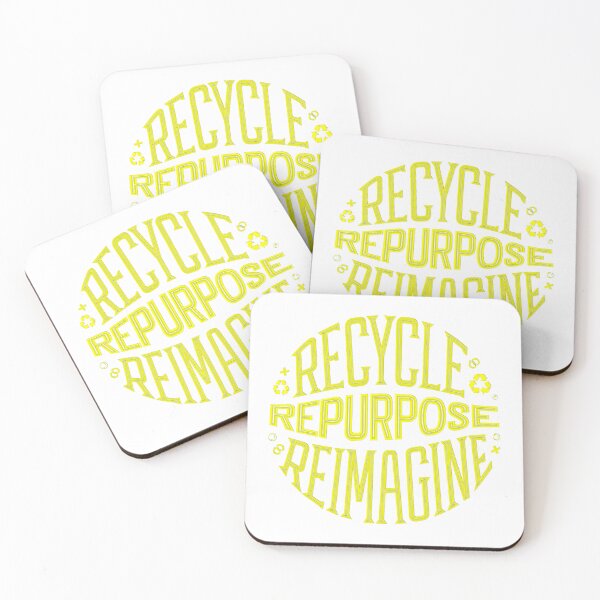 Item preview, Yellow Recycle Repurpose Reimagine | Environmental | Earth Day designed and sold by PinkGoddessLove.