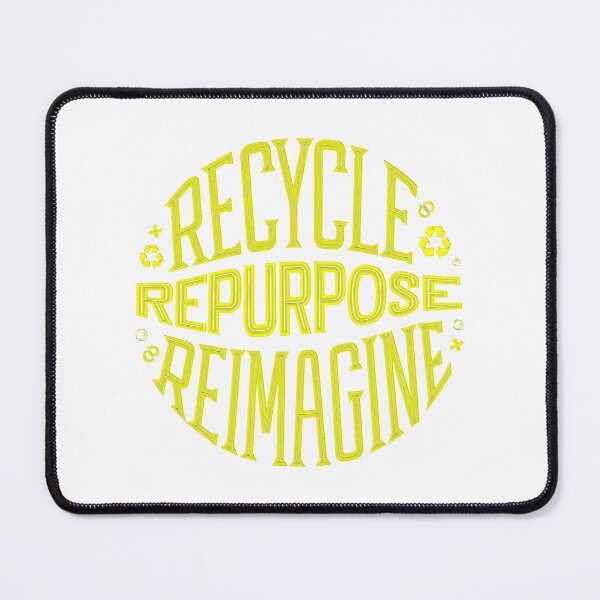 Item preview, Yellow Recycle Repurpose Reimagine | Environmental | Earth Day designed and sold by PinkGoddessLove.