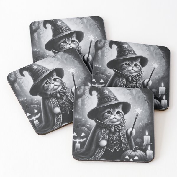 Item preview, Kitty wizard poses for a photo in dark style designed and sold by Purpleflex.