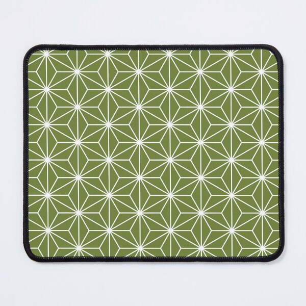 Item preview, White on Olive Green Asanoha Japanese Pattern designed and sold by starrylite.
