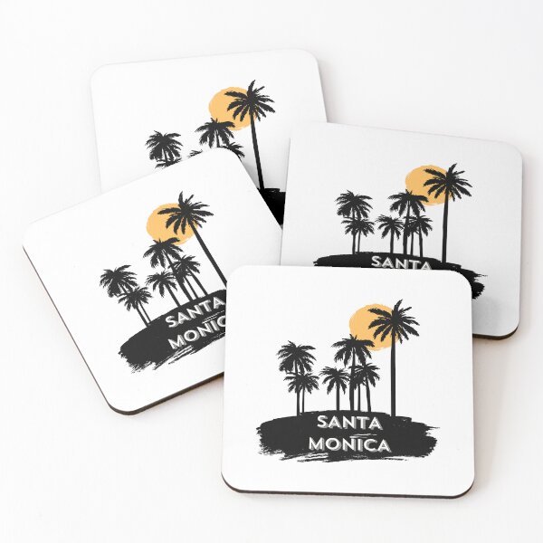 Item preview, Santa Mónica, California: diseño de puesta de sol y palmeras designed and sold by RektRepublic.