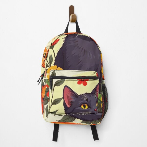 Item preview, Two adorable felines nestled among colorful flowers designed and sold by InkExpression.