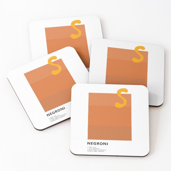 Item preview, Negroni cocktail minimalist design designed and sold by ModernAndFunky.